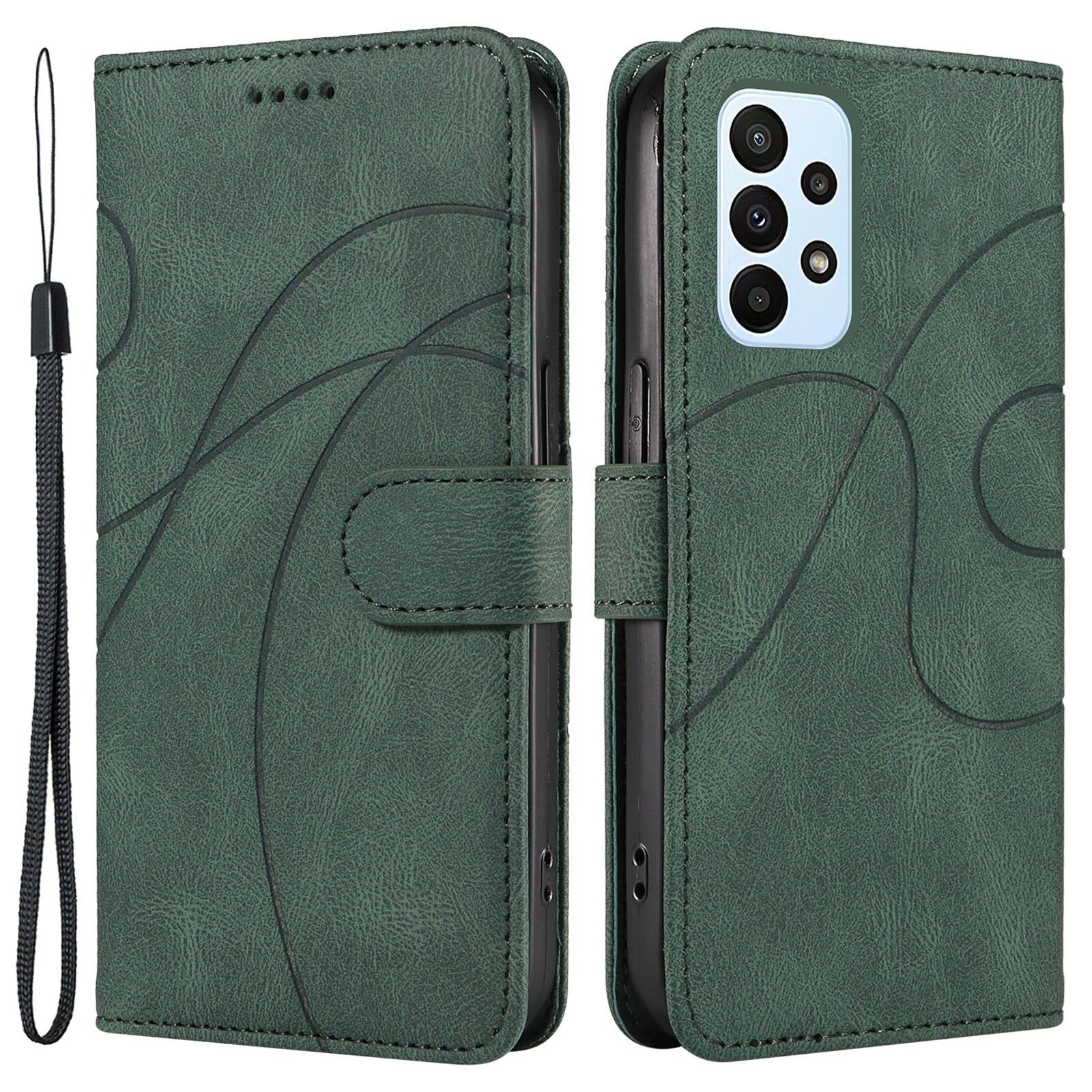 For Samsung Galaxy A23 4G A23 5G (Global Version) F23 5G M23 5G PU Leather Phone Cover Wallet Imprinted Curved Line Stand Case For Samsung Galaxy A23 4G A23 5G (Global Version) F23 5G M23 5G PU Leather Phone Cover Wallet Imprinted Curved Line Stand Case